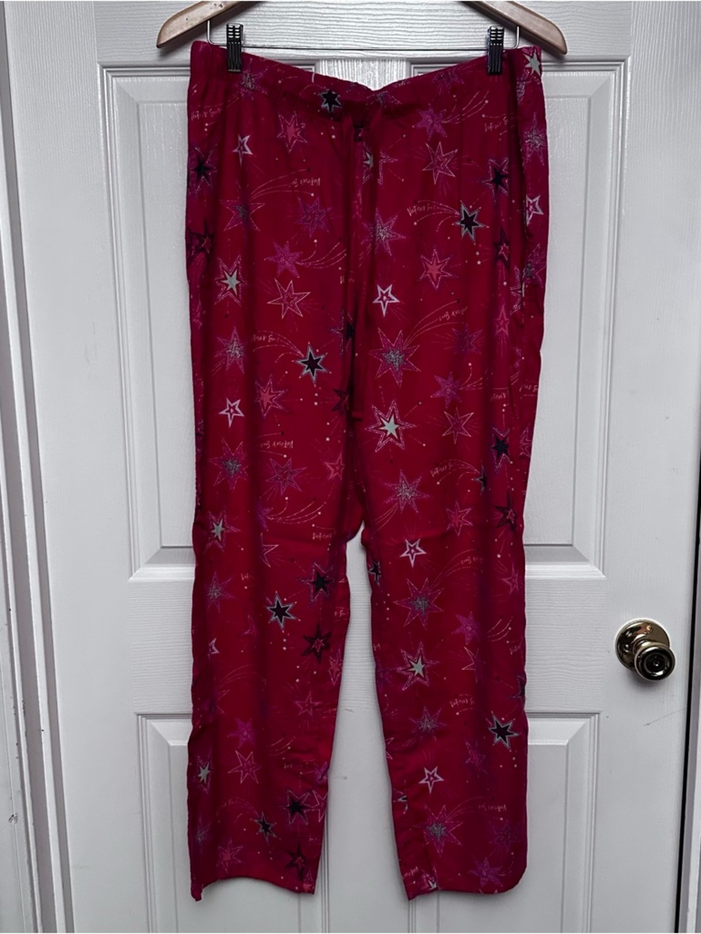Victoria Secret Stars Women's Pink Pajama Bottoms Pants Lounge Size L